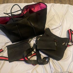 Prenelove big tote, over the shoulder small bag and two small bags